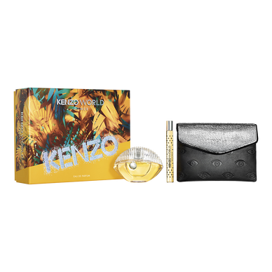 KENZO WORLD POWER EAU DE PARFUM 75ML + TRAVEL SPRAY 10ML+ FASHION POUCH SET