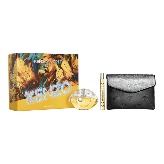KENZO WORLD POWER EAU DE PARFUM 75ML + TRAVEL SPRAY 10ML+ FASHION POUCH SET